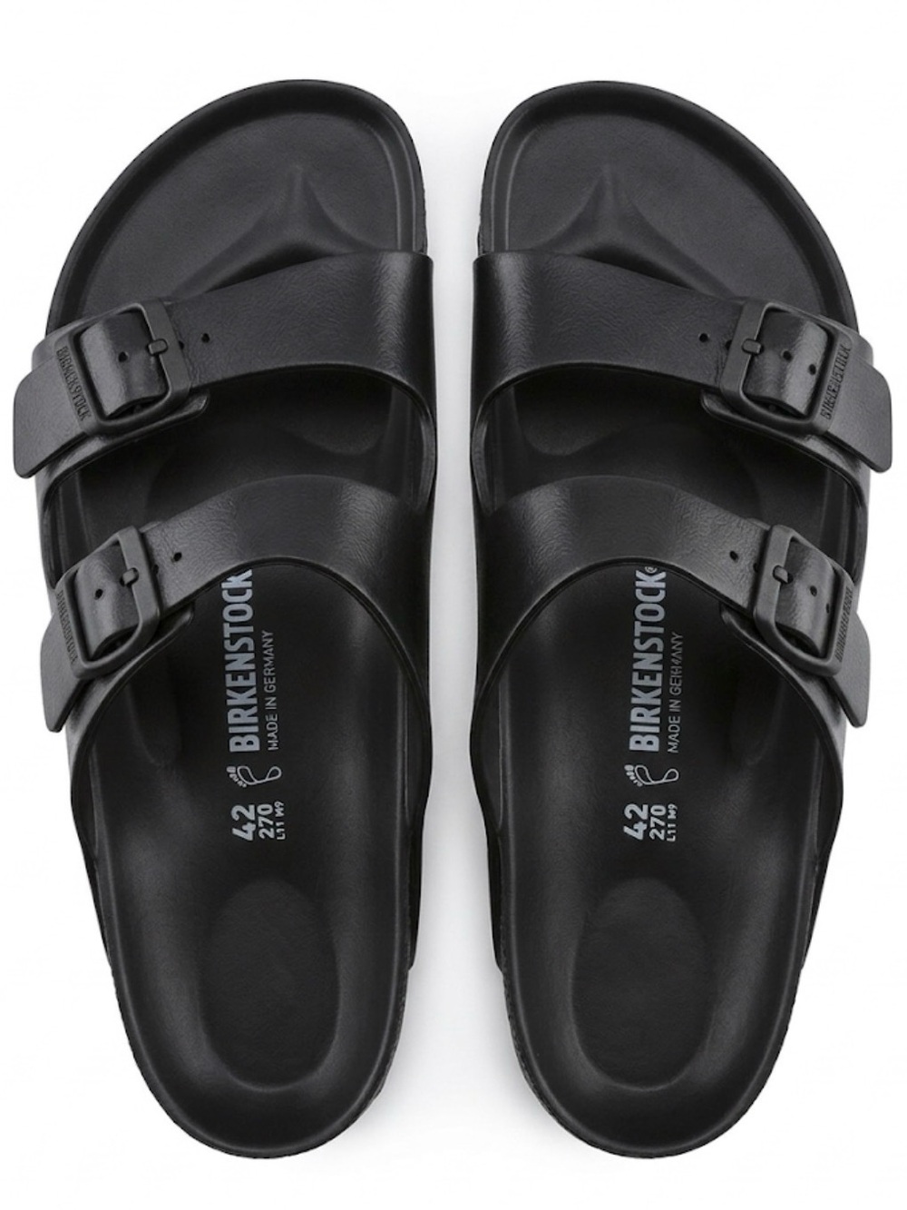 Birkenstock Black Rubber Arizona Sandals Size 42